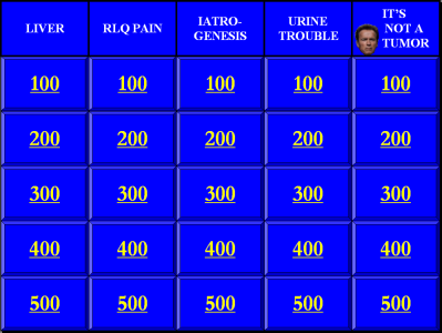 Sample Jeopardy grid